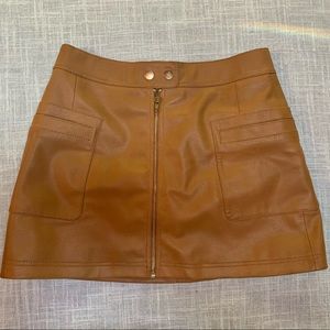 Free People Vegan Leather Mini Skirt
